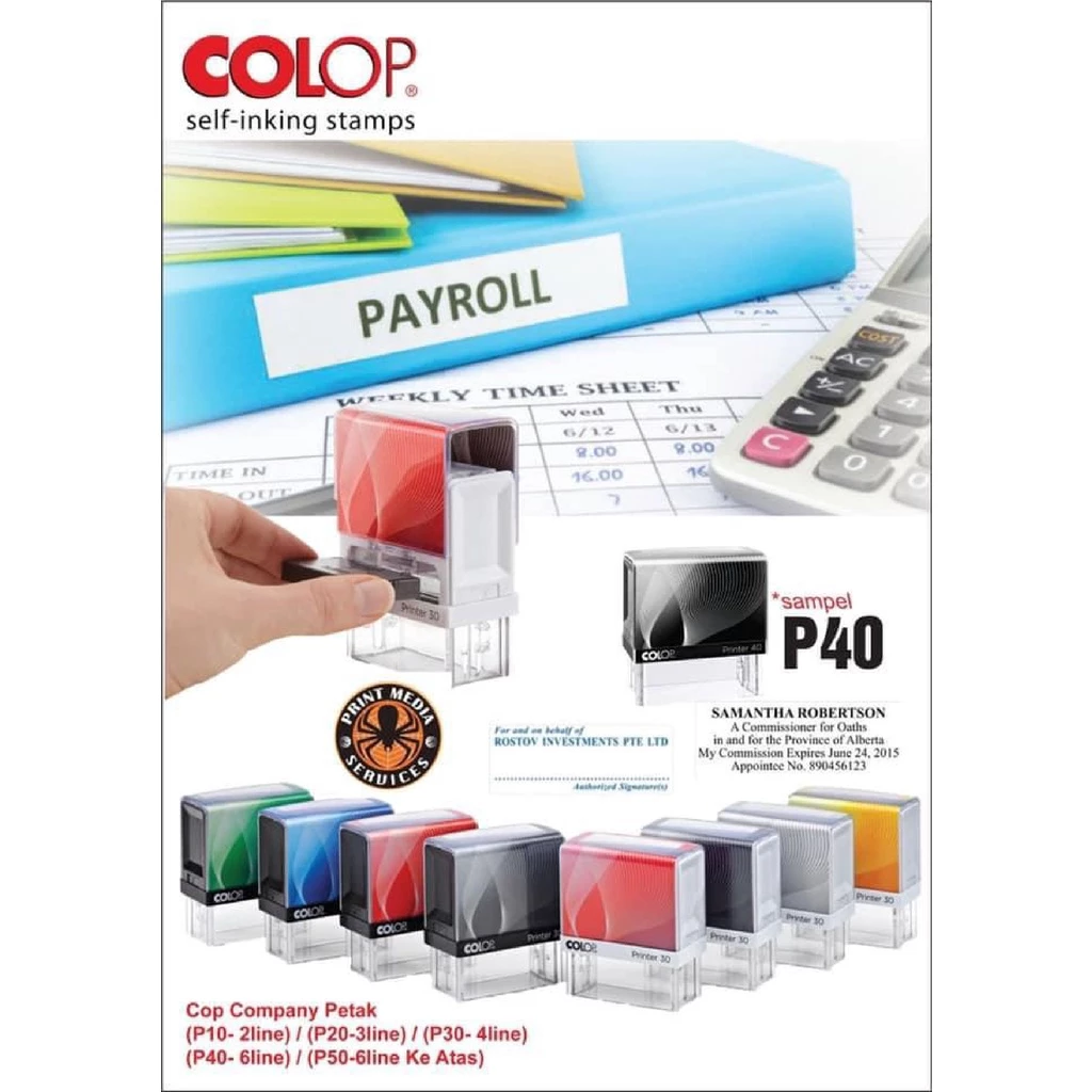 COP GETAH DENGAN DAKWAT COLOP P50 SELF INK STAMP FOR NAME & HP, ACC NO ETC 29MM X 68MM 7 LINES - Image 3